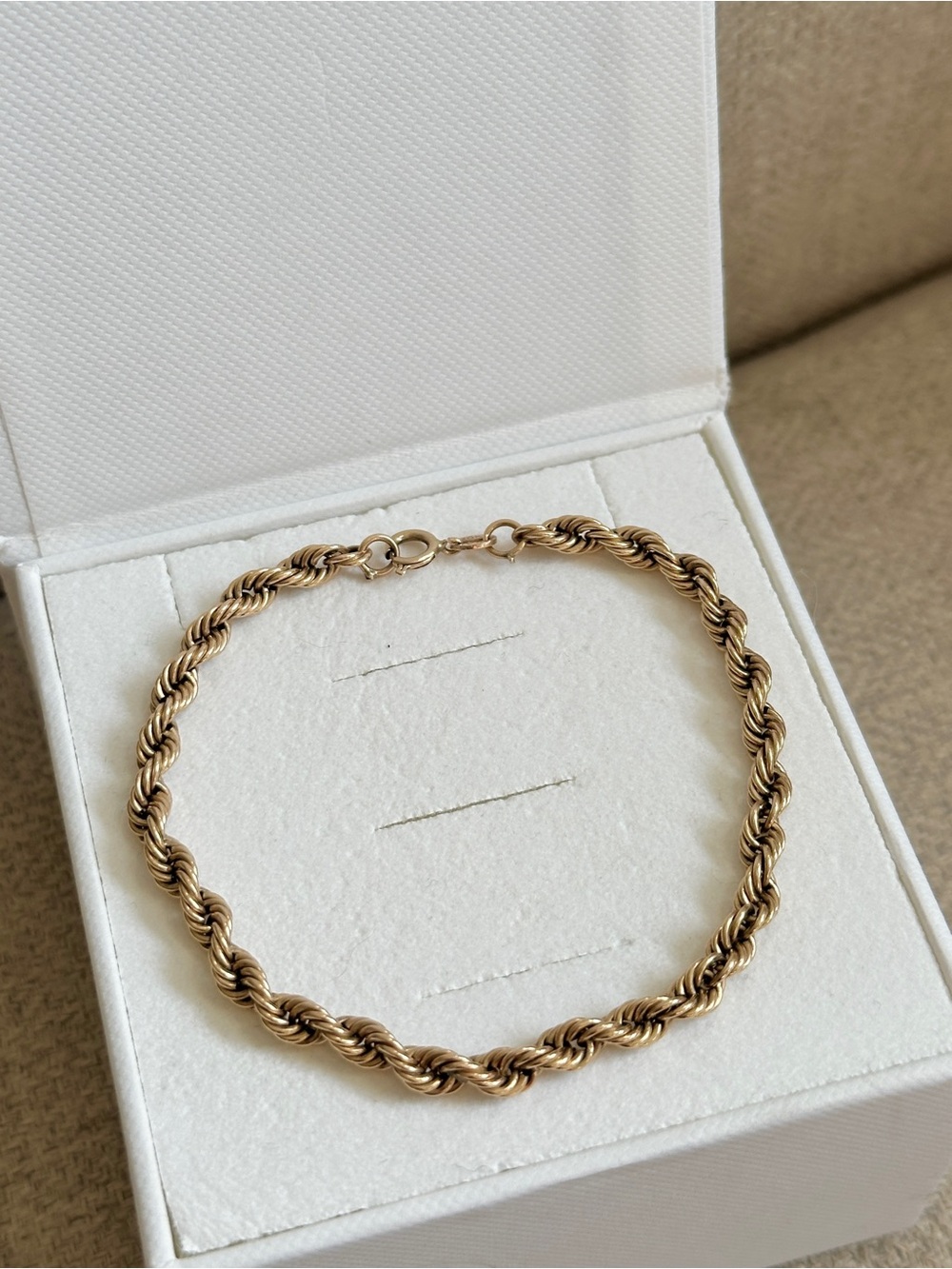10k gold rope chain bracelet